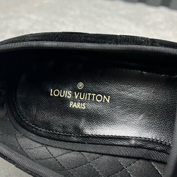 Louis Vuitton Auteuil Loafers Damier Black Velour 7.5 LV or 8.5 US or 41.5 EUR - Picture 15 of 16